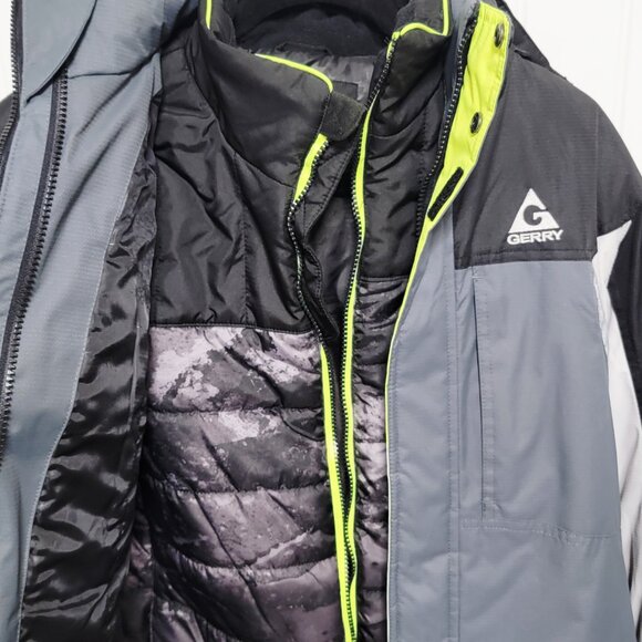 Gerry Boys Size Large 14/16 Winter Snow 2 in 1 Coat Jacket Gray Black EUC - Picture 5 of 14